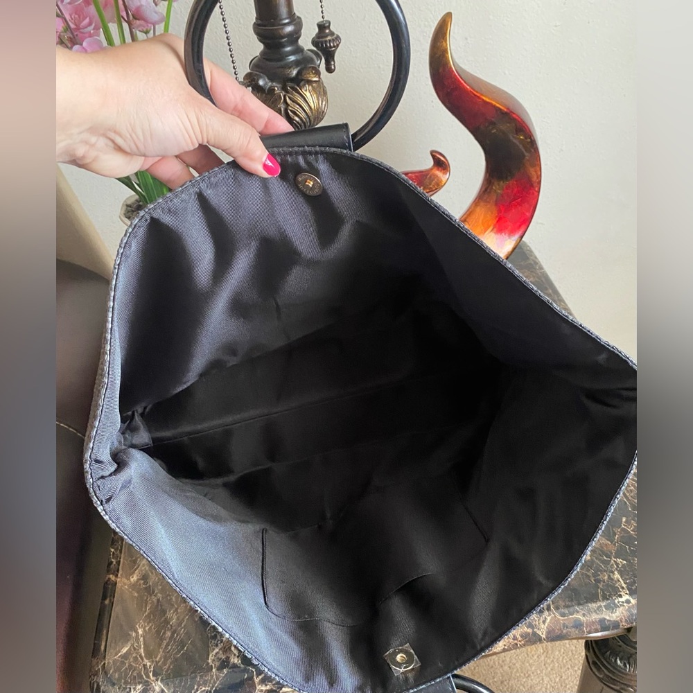 EUC - Kate Spade ♠️ New York Black Raffia Large Tote Bag With Ring Handles - Picture 8 of 13